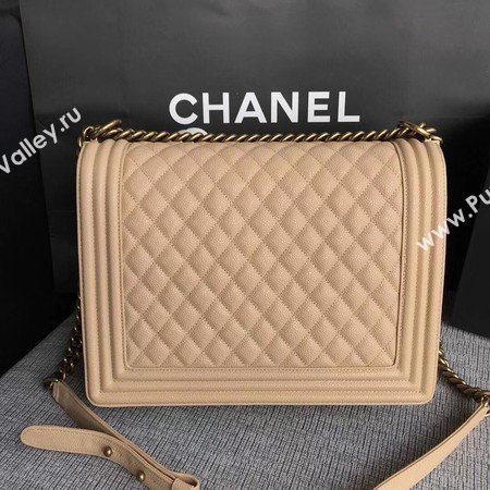 Boy Chanel Flap Shoulder Bag Apricot Original Cannage Pattern A67087 Gold