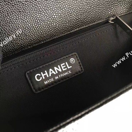 Boy Chanel Flap Shoulder Bag Black Original Cannage Pattern A67087 Silver