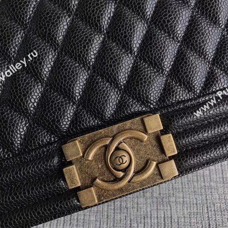 Boy Chanel Flap Shoulder Bag Black Original Cannage Pattern A67087 Silver