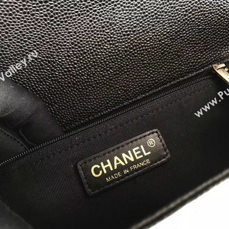 Boy Chanel Flap Shoulder Bag Black Original Cannage Pattern A67087 Silver