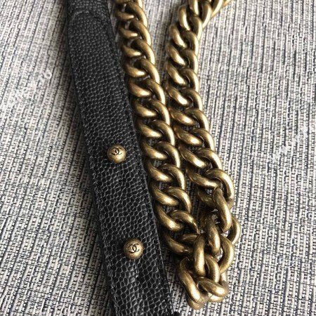 Boy Chanel Flap Shoulder Bag Black Original Cannage Pattern A67087 Silver