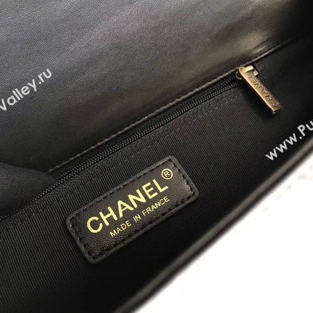 Boy Chanel Flap Shoulder Bag Black Original Sheepskin Leather A67087 Gold