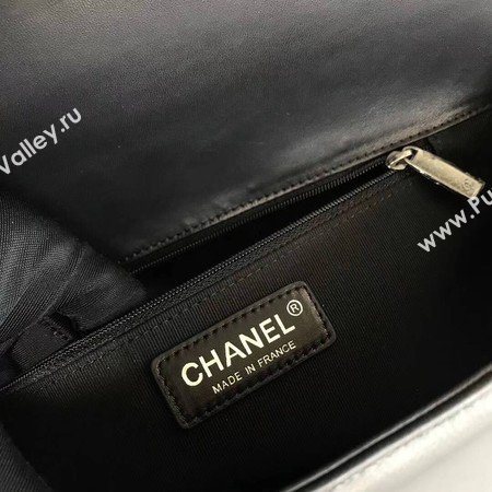 Boy Chanel Flap Shoulder Bag Black Original Sheepskin Leather A67087 Silver