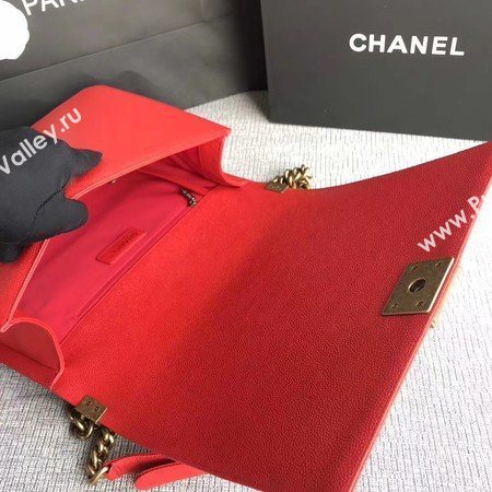 Boy Chanel Flap Shoulder Bag Red Original Cannage Pattern A67087 Gold