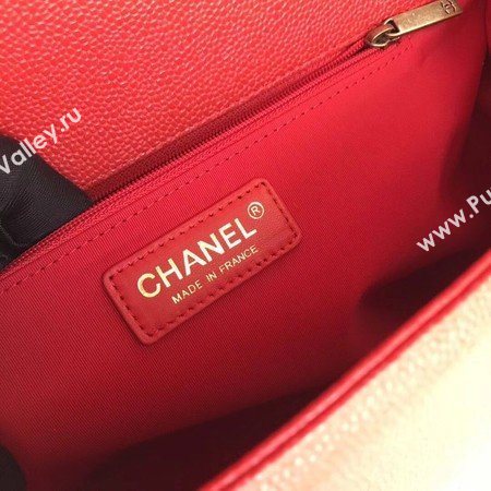 Boy Chanel Flap Shoulder Bag Red Original Cannage Pattern A67087 Gold