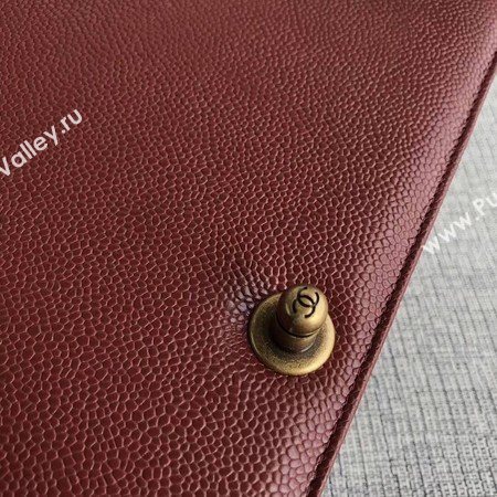 Boy Chanel Flap Shoulder Bag Wine Original Cannage Pattern A67087 Gold