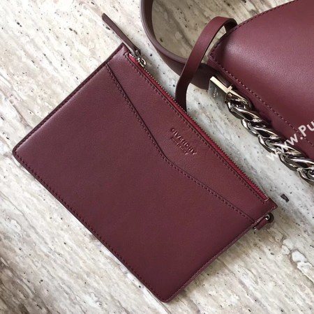 Givenchy Saddle Bag Calfskin Leather G06634 Wine