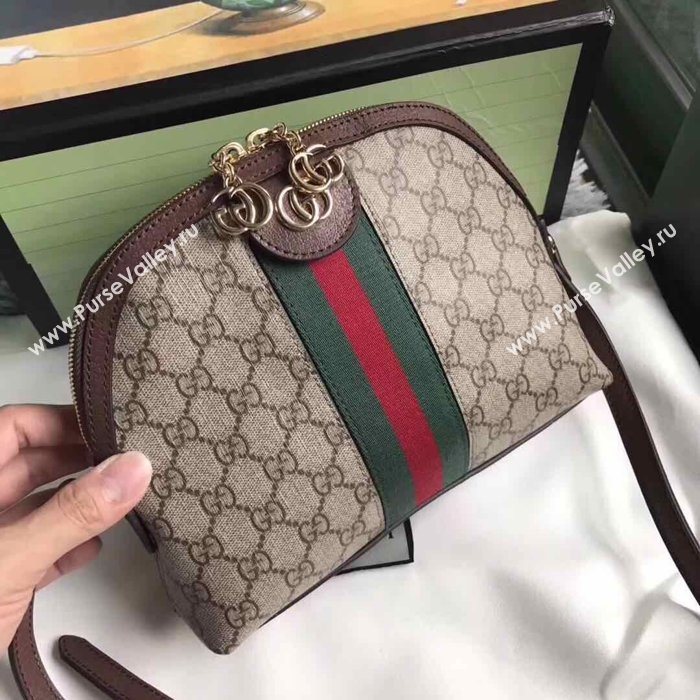 Gucci Ophidia Canvas Shoulder Bag 499621 Brown