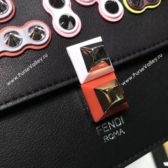 Fendi Calfskin Leather Shoulder Bag 8111 Black