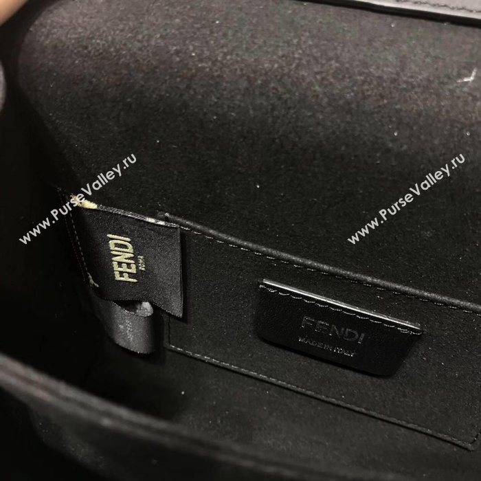 Fendi Calfskin Leather Shoulder Bag 8111 Black