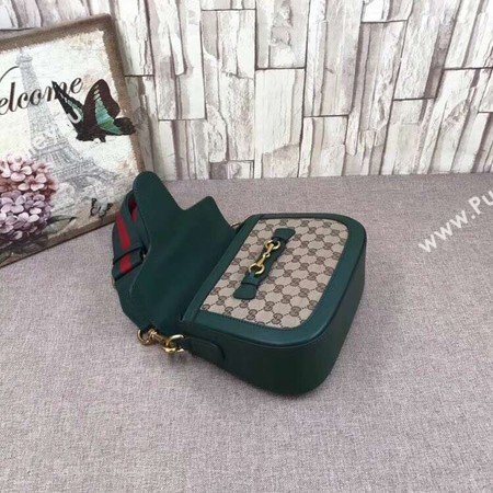 Gucci GG Lady Web Hand-Stained Leather Shoulder Bag 380573 Green