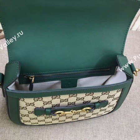 Gucci GG Lady Web Hand-Stained Leather Shoulder Bag 380573 Green