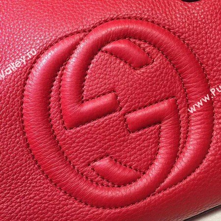 Gucci Calf Leather Soho Top Handle Bag 308362 Red