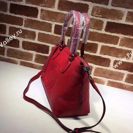 Gucci Calf Leather Soho Top Handle Bag 308362 Red