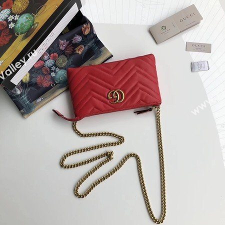 Gucci GG Marmont mini Chain Bag 443447 Red