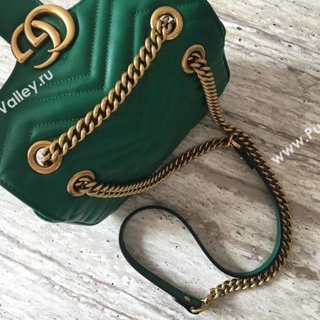 Gucci GG Marmont matelasse Mini Bag 446744 Green