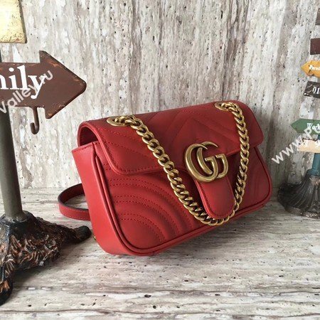 Gucci GG Marmont matelasse Mini Bag 446744 Red