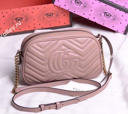 Gucci GG Marmont Small Shoulder Bag 447632 Deep Pink