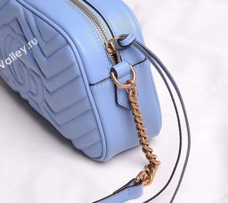 Gucci GG Marmont Small Shoulder Bag 447632 SkyBlue