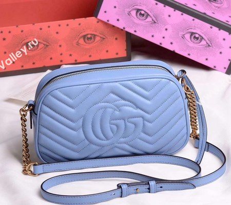 Gucci GG Marmont Small Shoulder Bag 447632 SkyBlue