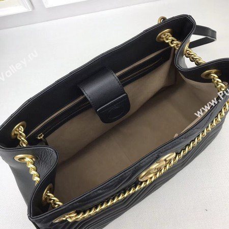 Gucci GG Marmont Medium Matelasse Shoulder Bag 453569 Black