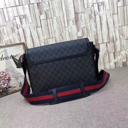 Gucci Night Courrier GG Supreme Flap Messenger Bag 474138 Black