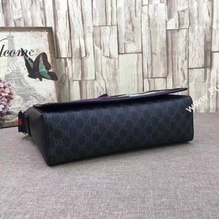 Gucci Night Courrier GG Supreme Flap Messenger Bag 474138 Black