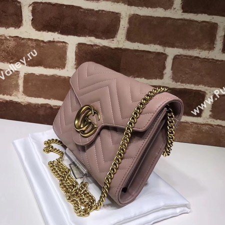 Gucci GG Marmont Matelasse mini Bag 474575 Pink