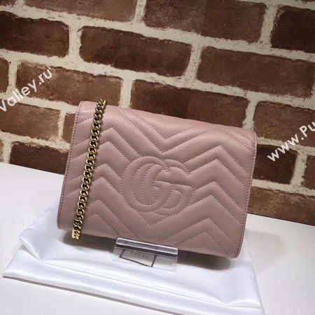 Gucci GG Marmont Matelasse mini Bag 474575 Pink