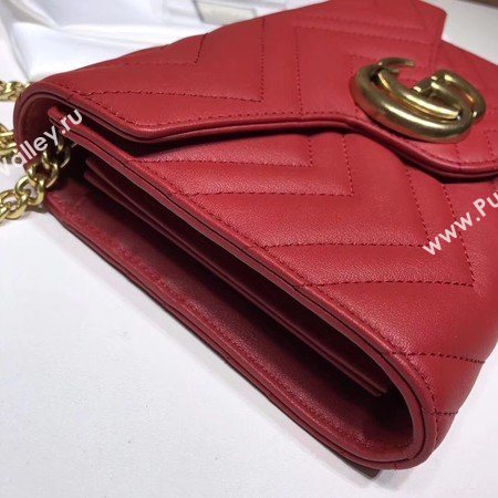 Gucci GG Marmont Matelasse mini Bag 474575 Red