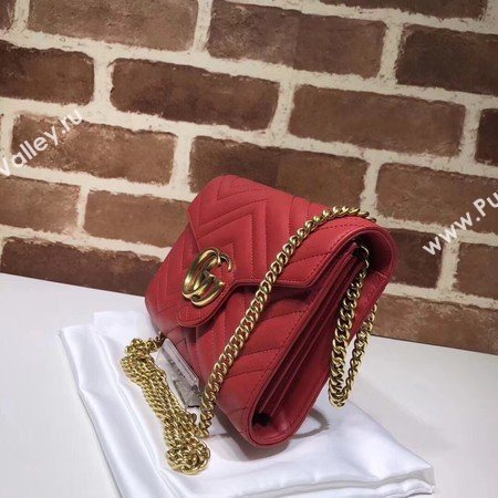 Gucci GG Marmont Matelasse mini Bag 474575 Red