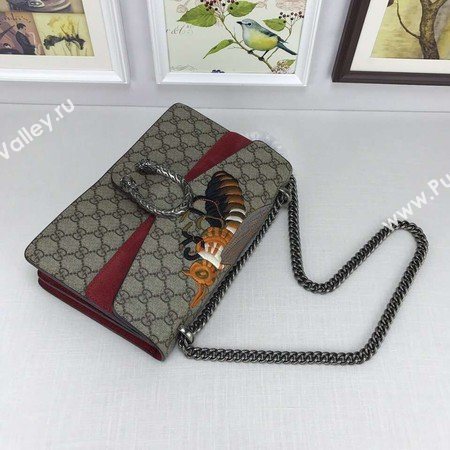 Gucci Dionysus GG Supreme Canvas Shoulder Bag 400249 Red