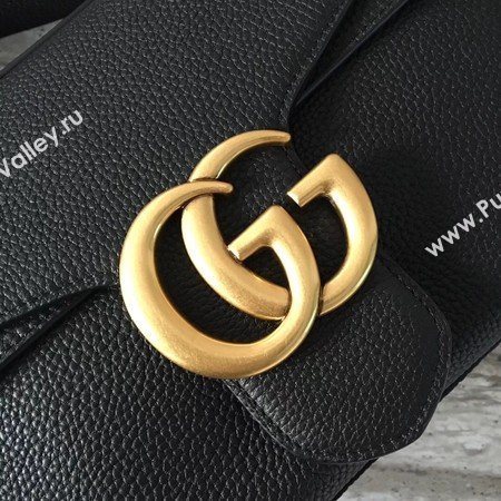 Gucci GG Marmont Leather Shoulder Bag 401173 Black