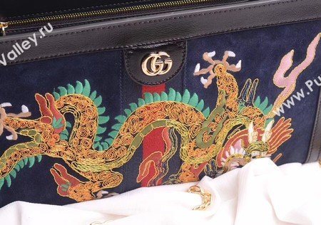 Gucci Ophidia Embroidered Medium Shoulder Bag 503876 Black