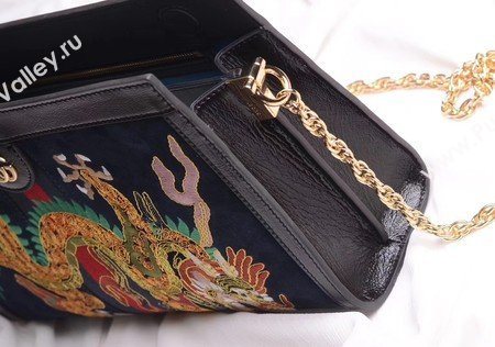 Gucci Ophidia Embroidered Medium Shoulder Bag 503876 Black