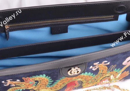 Gucci Ophidia Embroidered Medium Shoulder Bag 503876 Black