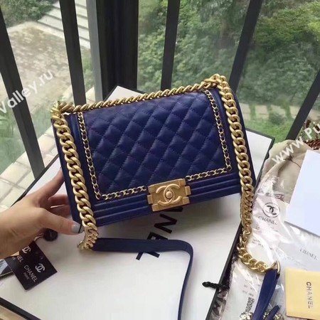 Boy Chanel Flap Bag Original Leather B67086 Blue