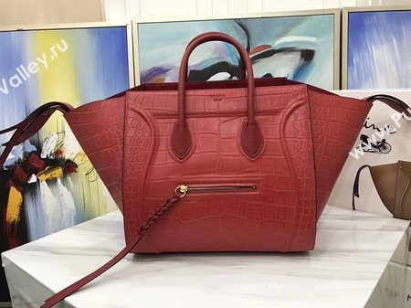 Celine Luggage Phantom Tote Bag Croco Leather CT3372 Red