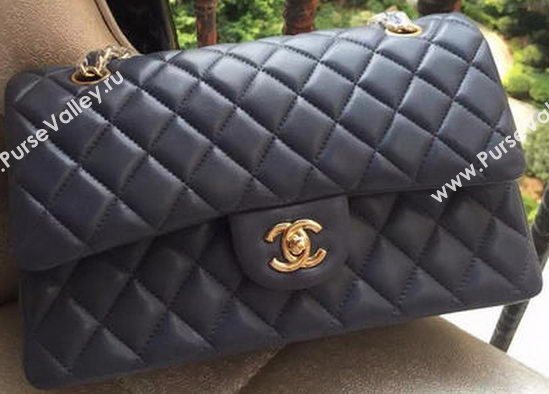 Chanel 2.55 Series Flap Bag Grey Original Leather A01112 Gold