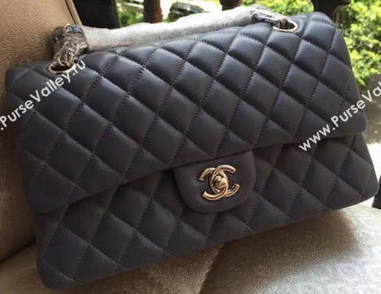 Chanel 2.55 Series Flap Bag Grey Original Leather A01112 Silver