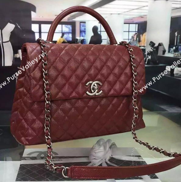 Chanel Classic Top Flap Bag Original Leather A98080 Burgundy