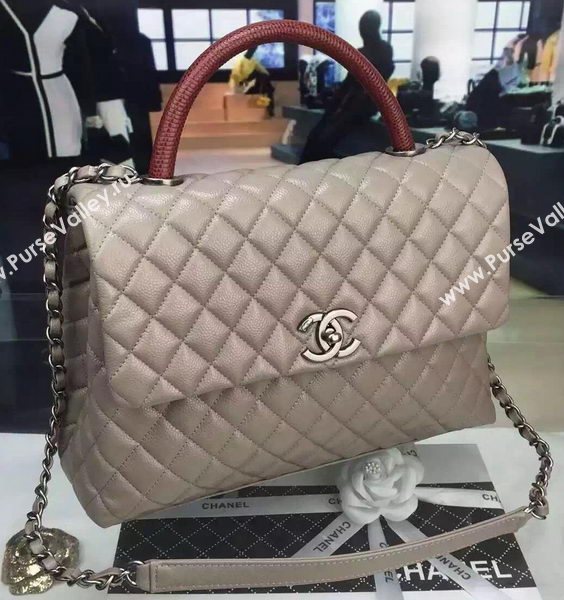 Chanel Classic Top Flap Bag Original Leather A98080 Grey