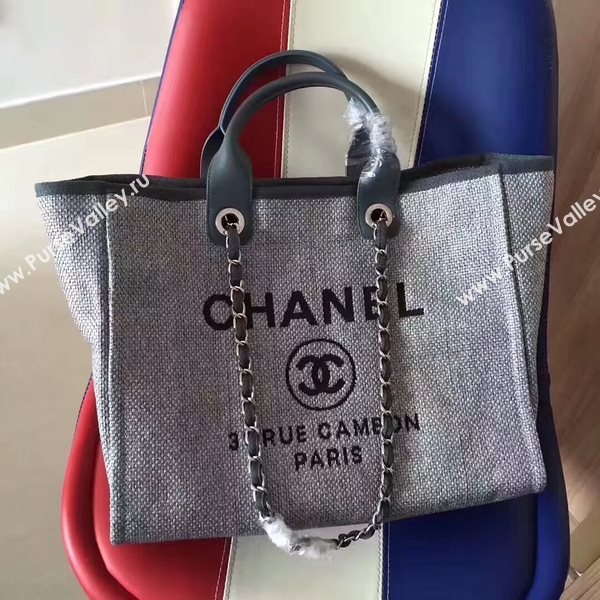 Chanel Deauville Tote Bag Original Canvas Leather A68047-5