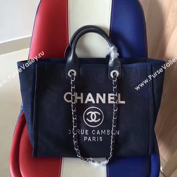 Chanel Deauville Tote Bag Original Canvas Leather A68047-7