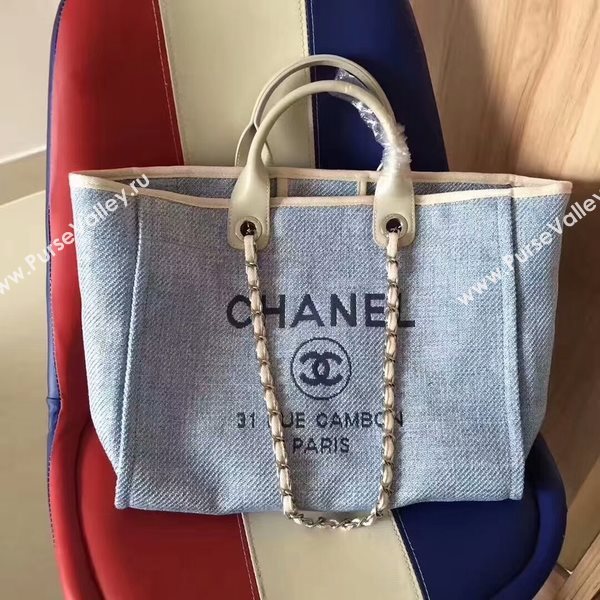 Chanel Deauville Tote Bag Original Canvas Leather A68047-8