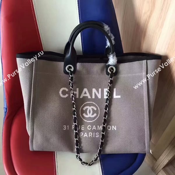 Chanel Deauville Tote Bag Original Canvas Leather A68047-9
