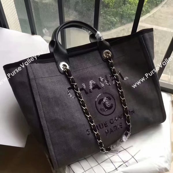 Chanel Deauville Tote Bag Original Canvas Leather A68047-2