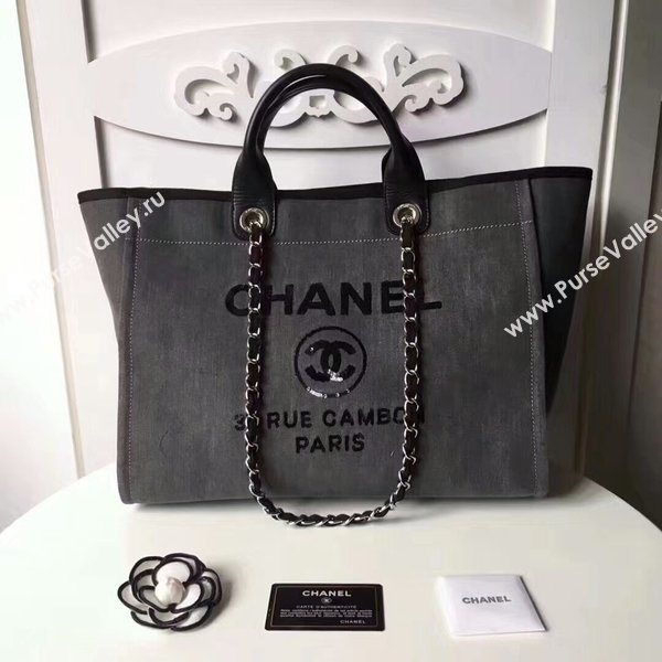 Chanel Medium Original Canvas Leather Tote Shopping Bag 66941A