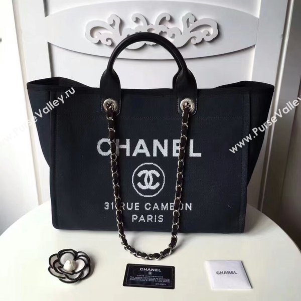 Chanel Medium Original Canvas Leather Tote Shopping Bag 66941K
