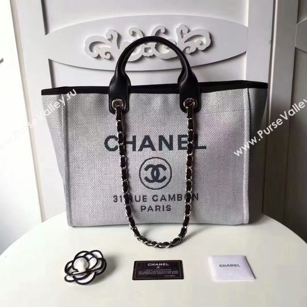 Chanel Medium Original Canvas Leather Tote Shopping Bag 66941J